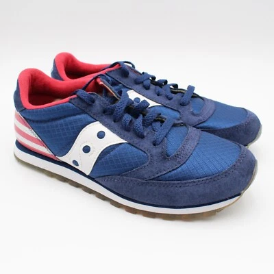 Saucony Jazz Low Pro Mens Size 8 Blue Suede Textile American Flag Sneakers Shoes - Image 1 of 4
