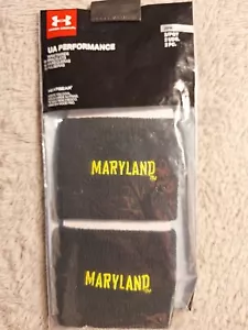Nuovo (confezione da 2) UNDER ARMOUR Maryland Terrapins Performance 3" braccialetti fascia per sudore - Foto 1 di 4