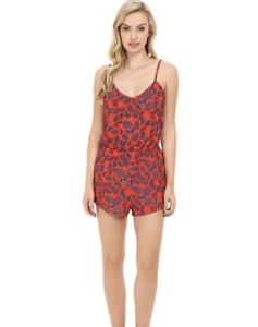 NWT SHOW ME YOUR MUMU Rorey Sleeveless V-Neck Romper Red Carrcitos Paisley Sz L