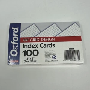 Oxford Grid Index Cards 3 X 5 White 100/pack 02035 Sealed - Picture 1 of 2