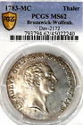 Allemand États Brunswick-Wolfenbuttel 1783 Taler Monnaie Thaler NGC Ms 62 Vz /