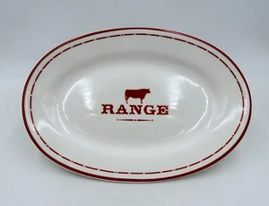 Plato para servir cena Williams Sonoma Range vaca toro novillo porcelana ovalado 12 pulgadas - Imagen 1 de 16