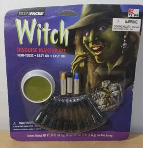 Vtg 2000 Paper Magic Group TechniFaces Witch Disguise Makeup Kit Nails Earrings - Picture 1 of 11