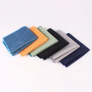 Men Solid Suede Pocket Square Handkerchief Wedding Business Formal Shirt Hanky - Picture 1 of 19