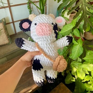 Centibillion - Handmade Crochet Milk Cow Blue and White, Milk Cow Amigurumi - Picture 1 of 6