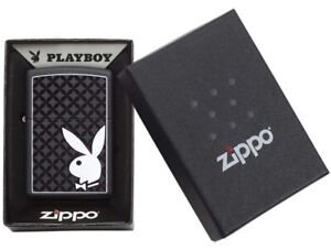 Black Matte Playboy Zippo With White "PLAYBOY BUNNY"  New In Box