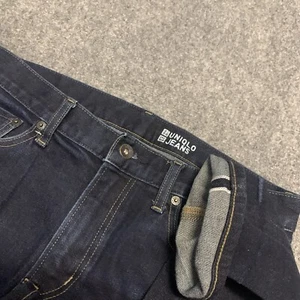 Uniqlo Jeans Men Size 31x32 Blue Straight Slim Leg Redline Selvedge Cotton Denim - Picture 1 of 11