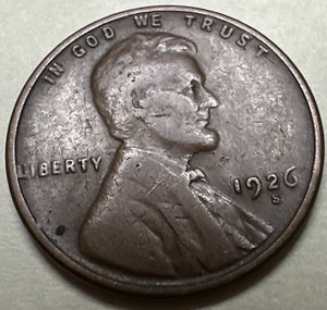 1926-S Lincoln Wheat Cent Semi-Key Penny 1029X - Picture 1 of 3