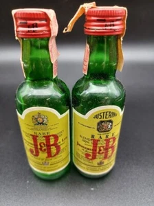 1977-1982 J&B Rare Blended Scotch Whiskey TWO DIFFERENT Empty 50ml Bottles - Picture 1 of 4