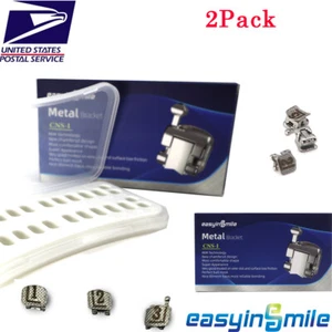 2 soportes dentales autoligables metálicos brackets pasivos de ortodoncia MBT/Roth 022 - Imagen 1 de 11