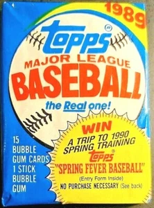 1989 Topps Major MLB Baseball Unopened Wax Pack - Picture 1 of 2