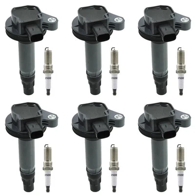 6PCS UF553 Ignition Coil & Platinum Spark Plug Compatible with 2011-2018 Ford...