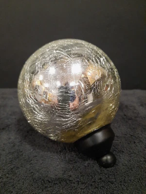 银裂纹玻璃凝视地球球花园草坪装饰 6 英寸 — 第 1/4 张图片