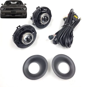 Fit 2015-2023 Dodge Challenger Halogen Fog Light Kit w/ Switch Bezel Wires kit - Picture 1 of 8