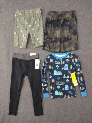 4-Pack Assorted Branded Boys 1 Legging + Pajama Top + 2 Shorts Multicolor S 6-7 - Image 1 of 4