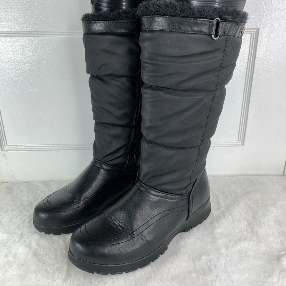 Botas de invierno Bass forradas de piel sintética para mujer talla 9 negras Foto 1 de 4