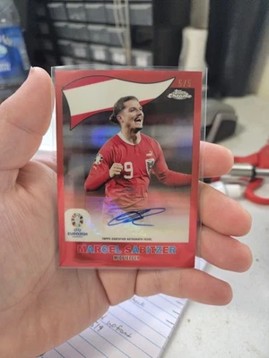 2024 Topps Chrome Marcel Sabitzer Red 5/5 Auto Color Match Autograph - Image 1 of 2