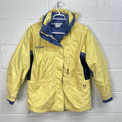 Chaqueta Columbia Abrigo Parka Amarillo Azul Con Vellón Cremallera Forro Mujer’s Mediano Foto 1 de 4