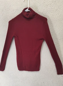 Suéter de punto acanalado manga larga 100 % lana rojo mediano Uniqlo para mujer - Imagen 1 de 17