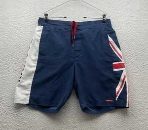 Kangol Bathing Suit Mens Large L 9" Mesh Lined British Brittain Flag Trunks UK - Picture 1 of 12