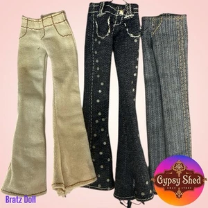 3 BRATZ DOLL CLOTHES DENIM JEANS PANTS RARE DREAMWORKS SHREK - STRUT IT - LOT - Picture 1 of 2