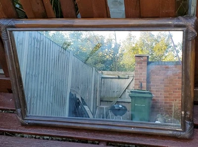 Bamboo Wicker Rattan Wall Mirror Rectangle Coastal Boho Cottage Entry 15" X 12" - Image 1 of 4