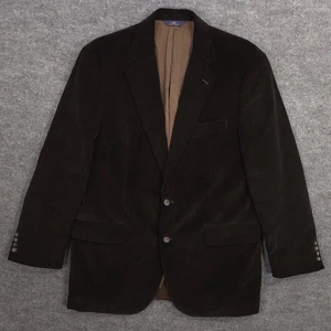 Brooks Brothers Corduroy Blazer Jacket Mens 44L Dark Brown Notch Lapel 2 Button - Picture 1 of 15