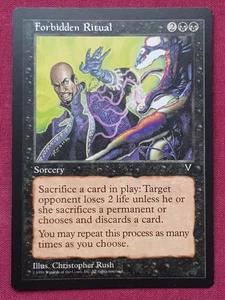 Magic The Gathering VISIONS FORBIDDEN RITUAL black card MTG - Picture 1 of 2