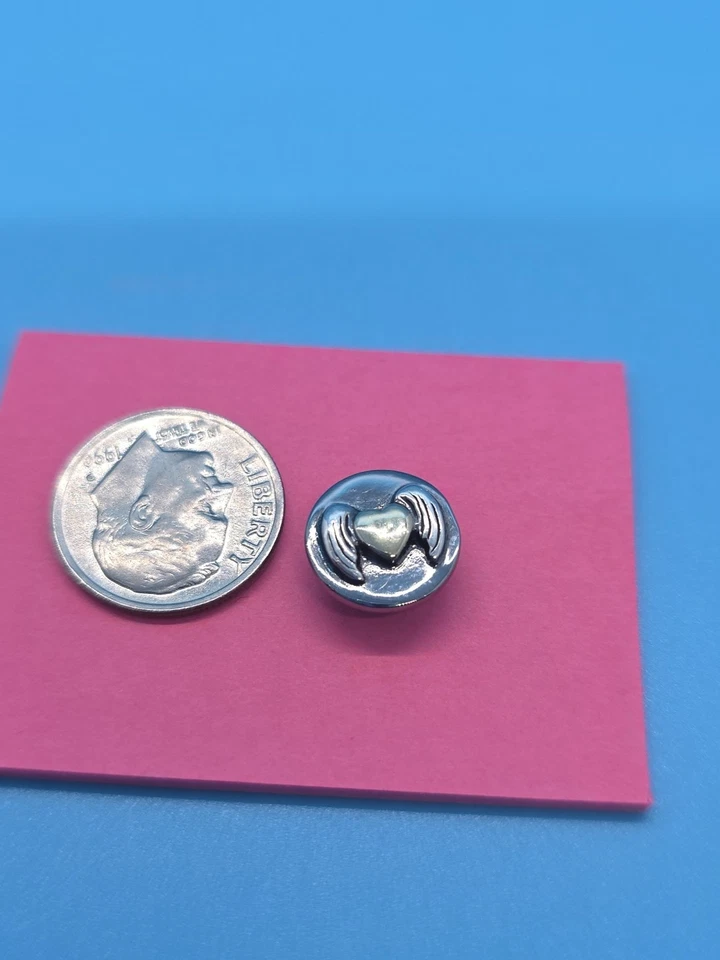 KAMELEON JEWELPOPS 金色心形和翅膀 黑色 RHODIUM 纯银 — 第 1/4 张图片