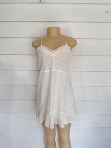 New ZARA Woman White linen blend Mini Dress Embroidered Waist 27" XS 640 - Picture 1 of 23