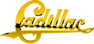 Vintage Cadillac gold badge sticker decal 7.5"x3.5" - Picture 1 of 1