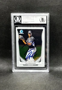 TIM ANDERSON auto firmata 2014 BOWMAN CHROME DRAFT #CTP47 con COA BECKETT SLAB - Foto 1 di 2