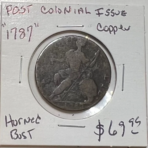 1787 Post Colonial Issue Copper Horned Bust Variety Cover