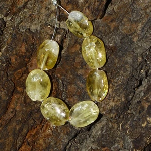 Cuentas ovaladas lisas de citrino dorado briolette piedras preciosas sueltas naturales para hacer joyas - Imagen 1 de 3