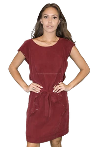 NUE 19.04 - Danel Burgundy Short Sleeve Dress - Short -SZ: AU8 RRP:$540 - Bild 1 von 6
