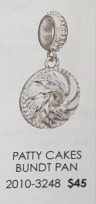 全新 Chamilia ~ PATTY CAKES BUNDT PAN ~ 纯银悬垂珠 2010-3248 $45 — 第 1/4 张图片