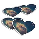 4x Heart Stickers - Space Nebula Galaxy NASA #8868