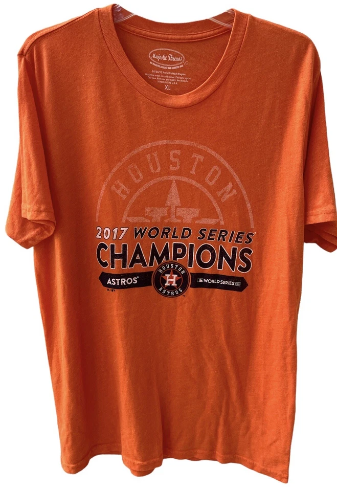 Houston Astros 2017 World Series Champions Orange T-Shirt Size Mens XL New - Image 1 of 4