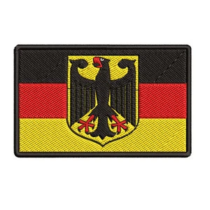 Germany Eagle Flag Patch Embroidered Iron-on Applique Biker Emblem Tactical - Picture 1 of 3