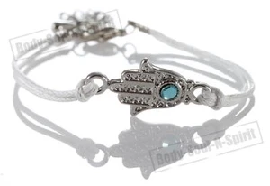 1 Kordelarmband WEISS gegen HAMSA Kabbala Schmuck Glücksbringer - Bild 1 von 6