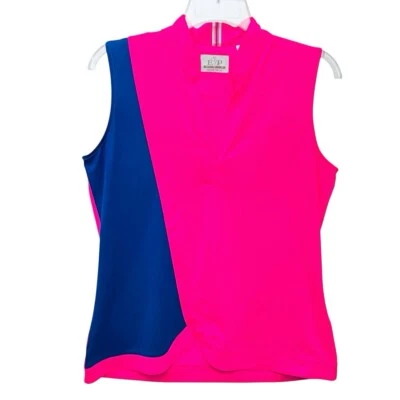EP Pro Golf Polo Sugar Rush Color Block Blocked Crossover Collar Shirt So M - Image 1 of 4