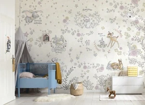 FONDO DE PANTALLA FOTOGRÁFICO de personajes de Disney para dormitorio de bebé Bambi Dumbo Tumper Dálmatas - Imagen 1 de 6
