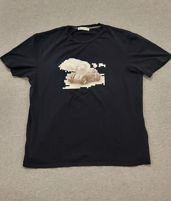 TRUSSARDI Tru Mens Graphic T-Shirt Top Large Black Cotton Race Car Graphic - Image 1 of 4