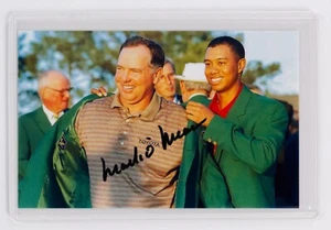 Foto firmada por Mark O'Meara - Golfista del PGA Tour 1997 ganador del Masters Tiger Woods - Imagen 1 de 2