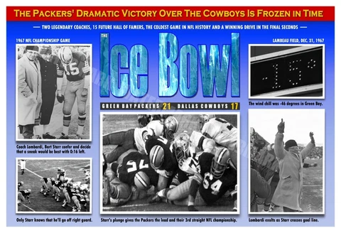 THE 1967 “ICE BOWL" PACKERS-COWBOYS 19”x13” NFL CHAMPIONSHIP GAME POSTER Cover