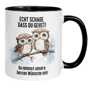 Momentals® Tasse Abschied | Eule & Spruch | Echt schade dass du gehst - Bild 1 von 7