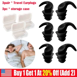 3Pair Ear Plugs For Sleep Noise Canceling Reusable Hearing Protection - Picture 1 of 11