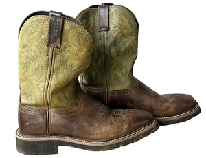 Justin Botas de Trabajo Para Hombres 10 D Cuadradas Puntera de Acero Marrón Botas Estilo WK4687 - Imagen 1 de 19