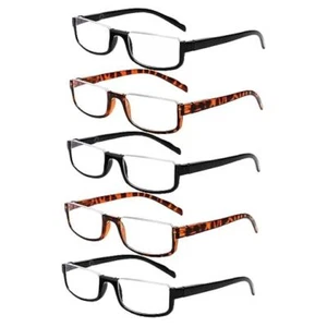 5-Pack Reading Glasses for Women/Men,Half-Moon Frame 3black 2tortoise 3.5 x - Picture 1 of 8