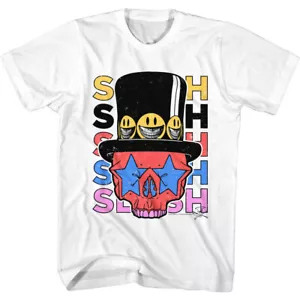 Slash Colorful Skull With Top Hat Smilies Men's T Shirt Heavy Metal Music Merch - Picture 1 of 5